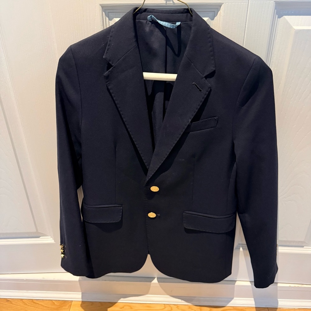 Vineyard Vines Big Kids Navy Blazer with Gold Buttons